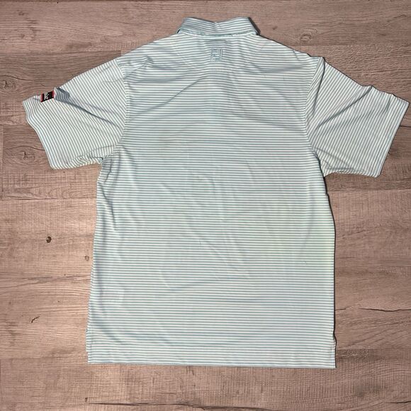 FootJoy FJ Titleist Golf Polo Shirt Mens M Blue White Striped Performance Logo - Picture 7 of 7